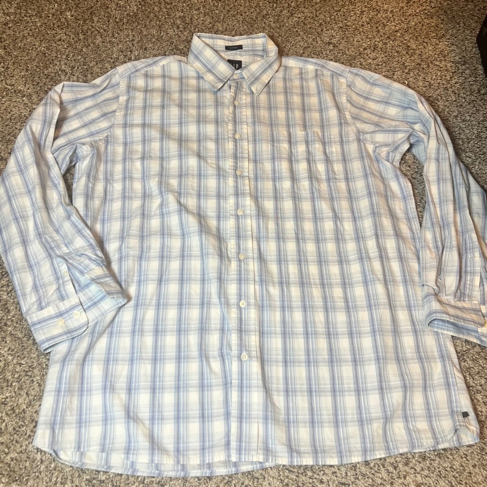 GAP Classic Plaid Button Down Long Sleeve Dress Shirt‎ XL/Tall
